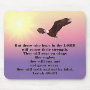 Eagle Christian Bible Verse Soar on Wings Mouse Pad