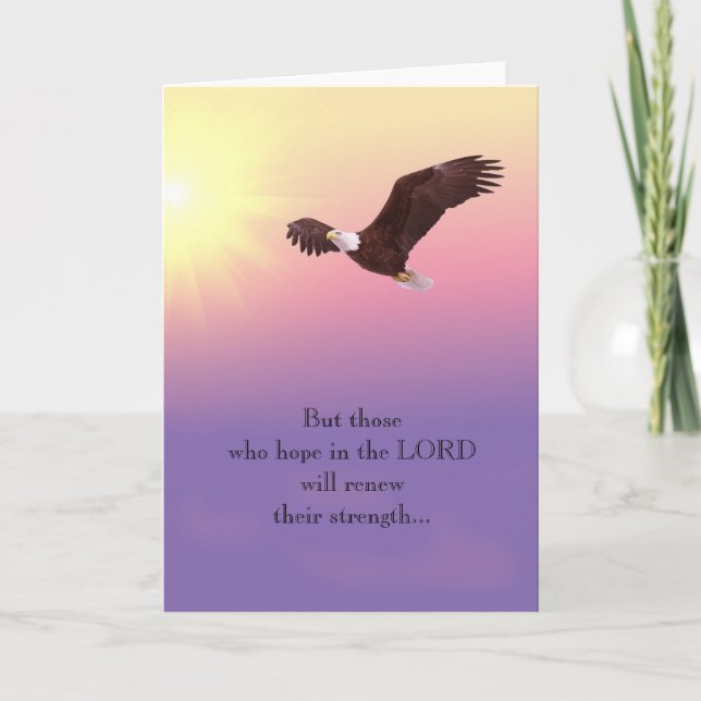 Eagle Christian Encouragement Strength Hope Card (Front)