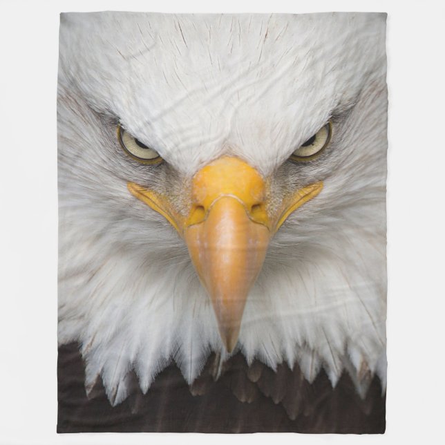 Eagle Closeup Fleece Blanket (Front)