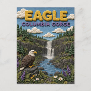 Eagle Columbia Gorge Modern KlayKoo Postcard