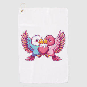 Eagle couple in love animal Valentine's Day Golf Towel