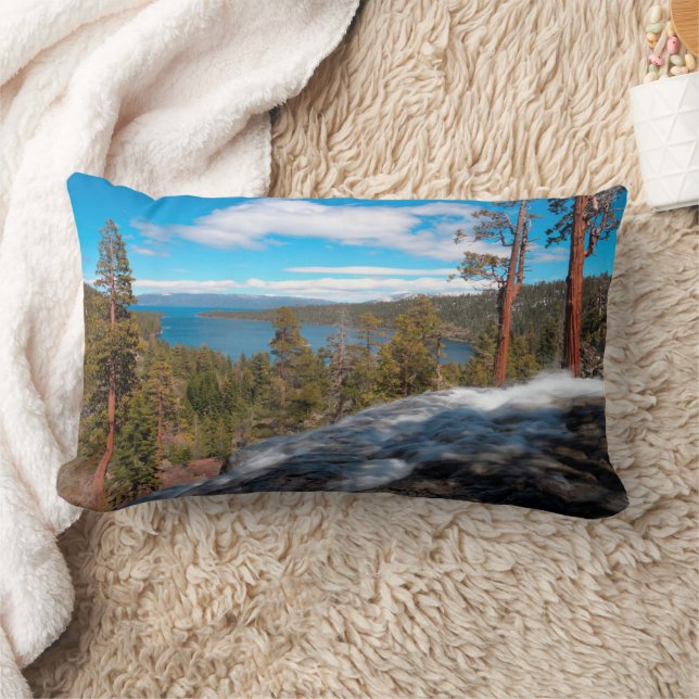 Eagle Creek Falls, South Lake Tahoe Lumbar Cushion (Blanket)