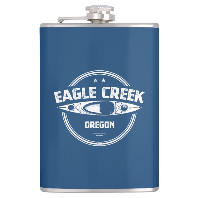 Eagle Creek Oregon Kayaking Hip Flask (Front)
