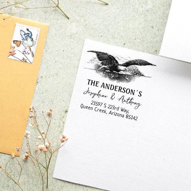 Eagle Custom Return Address Family   Rubber Stamp (Creator Uploaded)