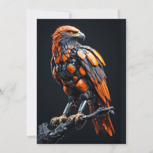 Eagle Cyberpunk Mecha Confident Eyes Invitation