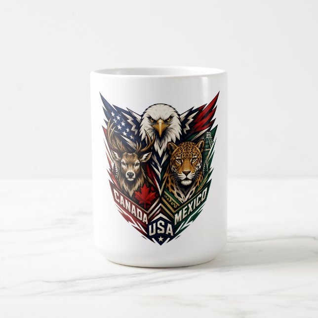 Eagle Deer Jaguar Nature Art Coffee Mug (Center)