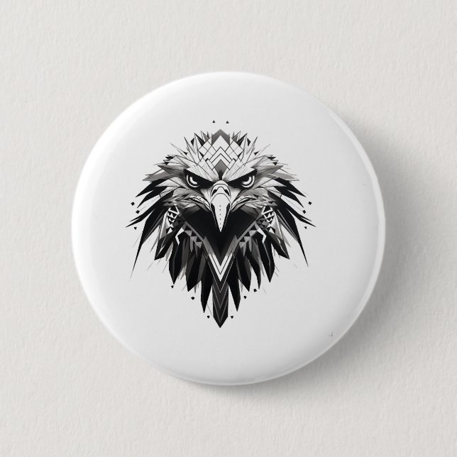 Eagle design 2 6 cm round badge (Front)