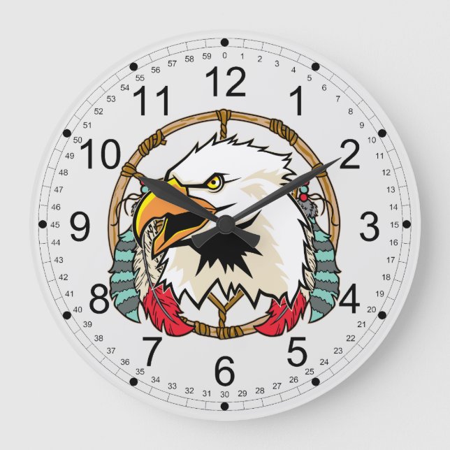 Eagle Dreamcatcher Large Clock (Front)