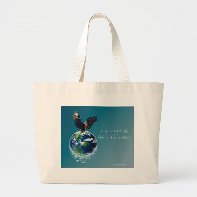 Eagle Earth Day Series II Large Tote Bag (Front)