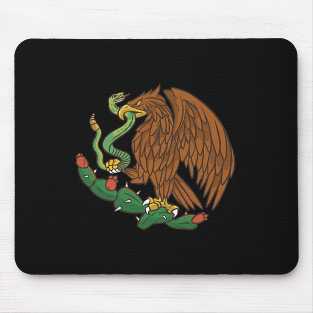 Eagle Emblem Mexico Mexican Flag Cinco De Mayo Mex Mouse Pad (Front)