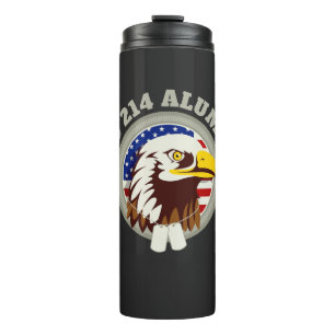 Eagle Emblem USA Flag DD 214 Alumni Black Thermal Tumbler