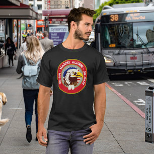 Eagle Emblem USA Flag   DD 214 Marine Alumni T-Shirt