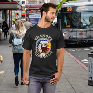 Eagle Emblem USA Flag Grandpa DD 214 Black T-Shirt
