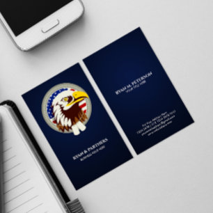 Eagle Emblem USA Flag Vertical Business Card