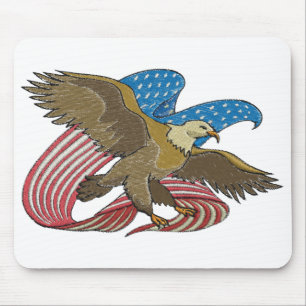 Eagle embroidered mouse pad