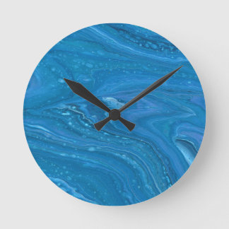 Eagle Eye 3 Cool Blue Abstract Clock