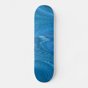 Eagle Eye 3 Cool Blue Abstract Skateboard Deck