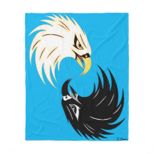 "Eagle Eye" Fleece Blanket design - Blue