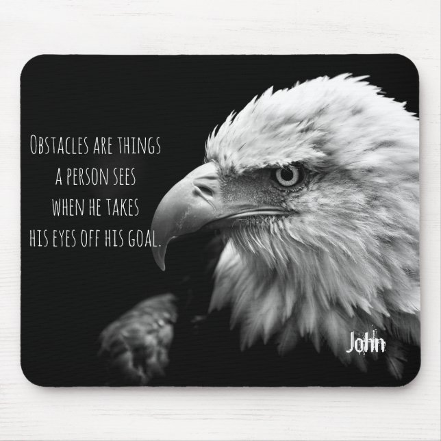 Eagle Eyes Best Quote Personalised Name Mouse Pad (Front)