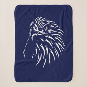 Eagle face design sherpa blanket