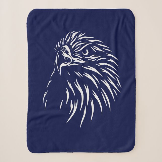 Eagle face design  sherpa blanket (Front)
