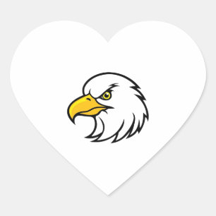 Eagle face heart sticker