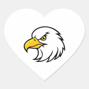 Eagle Face Heart Sticker