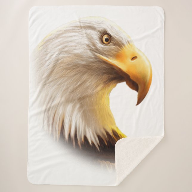 Eagle face  sherpa blanket (Front)