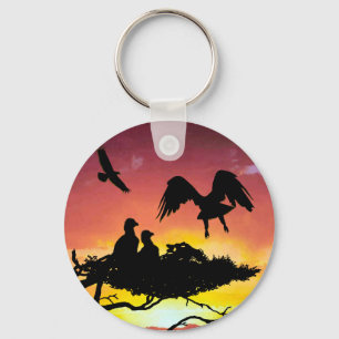 Eagle family key ring