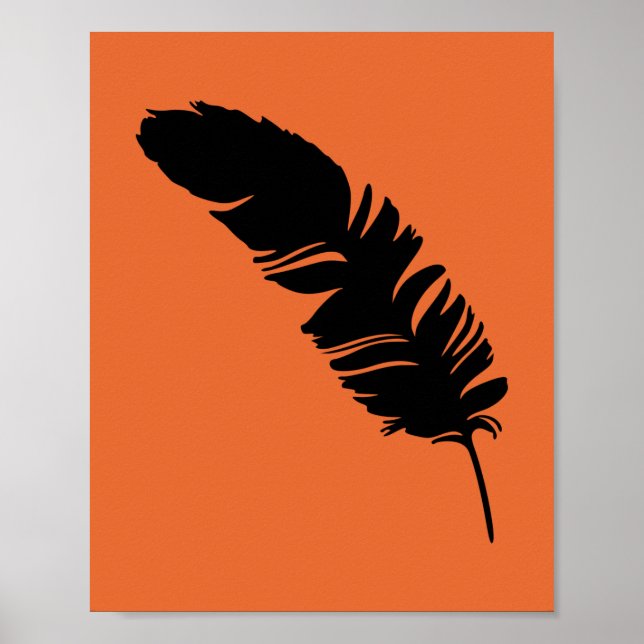 Eagle feather black silhouette poster (Front)