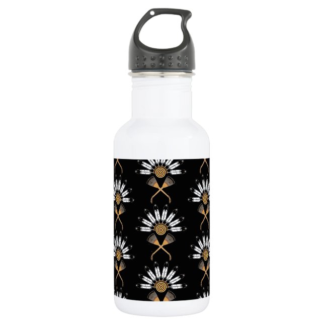 Eagle Feathers with Fans 532 Ml Water Bottle (Front)
