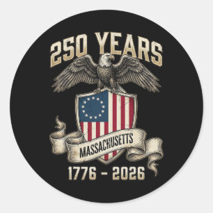 Eagle Flag 250 Years 1776-2026 250th Birthday Mach Classic Round Sticker