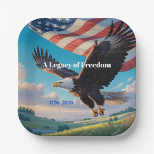 Eagle & Flag U.S. 250th Anniversary 1776–2026 Paper Plate