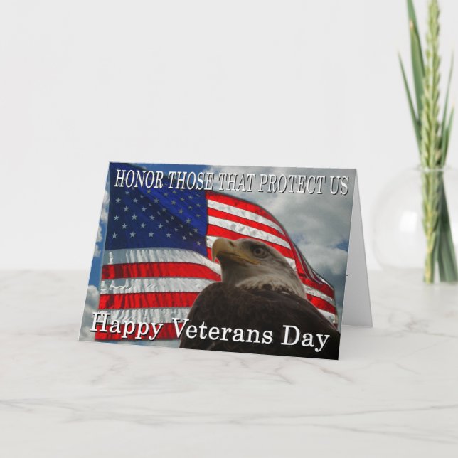 Eagle Flag veterans day Card (Front)