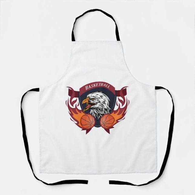 Eagle Flame Basketball Crest Apron (Front)