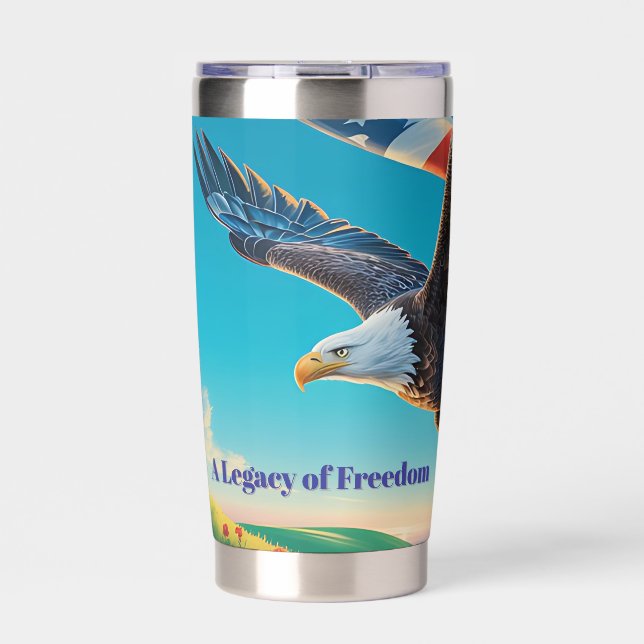 Eagle Flight Flag 1776–2026 Quarter-Millennium USA Insulated Tumbler (Front)