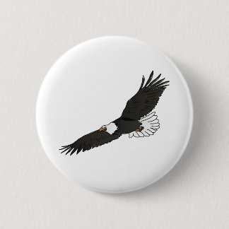 Eagle flying 6 cm round badge