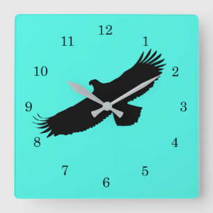Eagle Flying - Add Your Colour / text Square Wall Clock