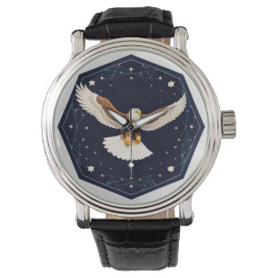 Eagle Flying Against Starry Background Watch