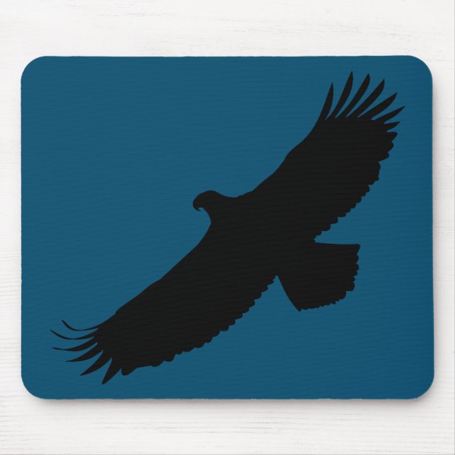 Eagle Flying Blue Mouse Pade - Your Colour - Text Mouse Pad (Front)