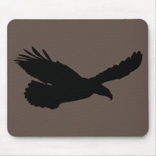 Eagle Flying Brown Mouse Pad - Your Colours - Text