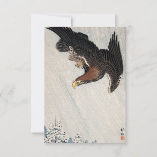 Eagle Flying in Snow (1933) by Ohara Koson Invitation