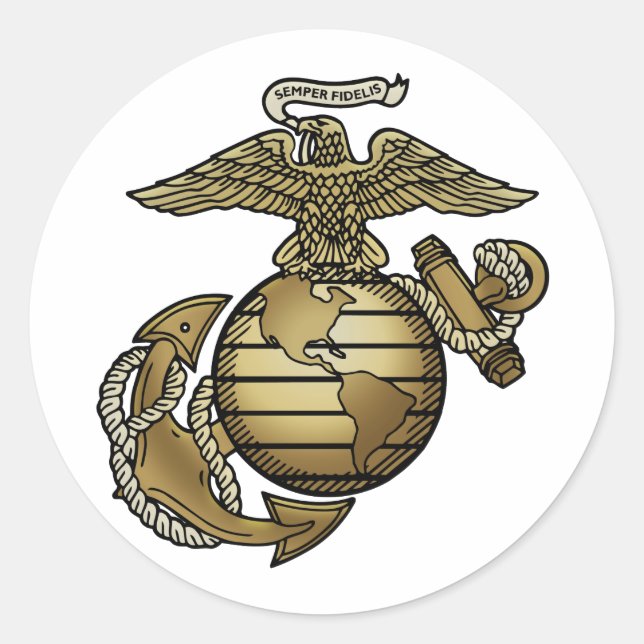 Eagle Globe Anchor Classic Round Sticker (Front)