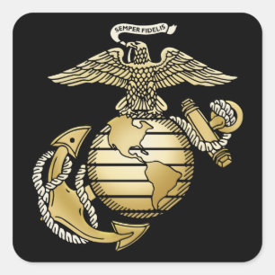 Eagle Globe Anchor Square Sticker