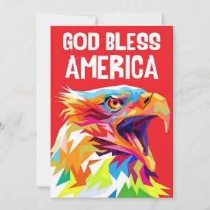 Eagle God Bless America Thank You Card