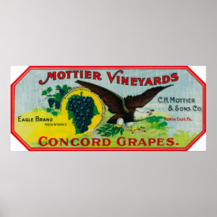 Eagle Grapes LabelNorth East, PA Poster