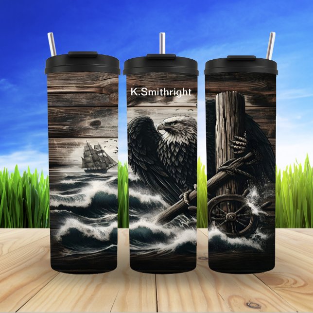 Eagle Grips Helm in Stormy Seas Thermal Tumbler (Creator Uploaded)