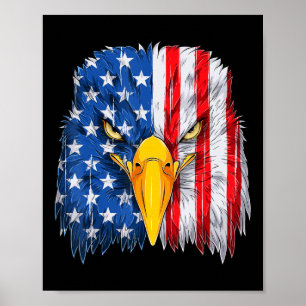Eagle Head American Flag Patriotic 4th of July 1 Poster