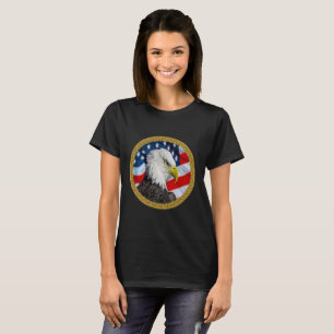 Eagle head  and a American flag gold foil design T-Shirt
