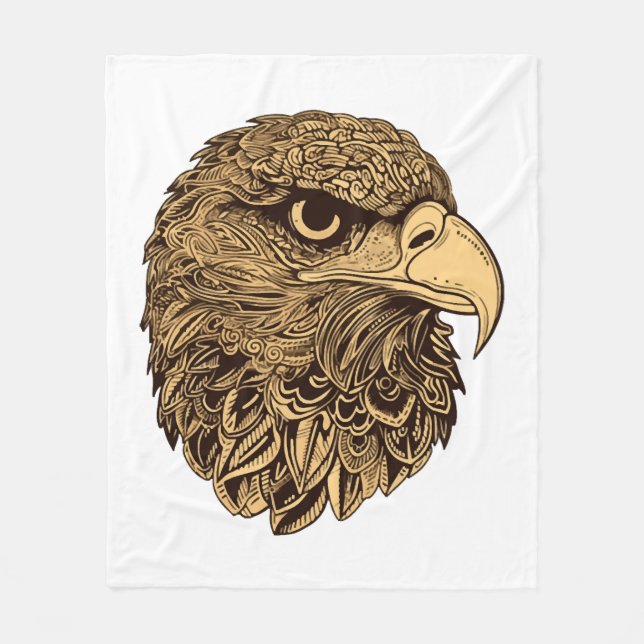 Eagle head animal fleece blanket (Front)
